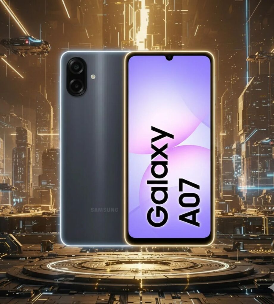 Samsung Galaxy A07 rear view with dual camera layout