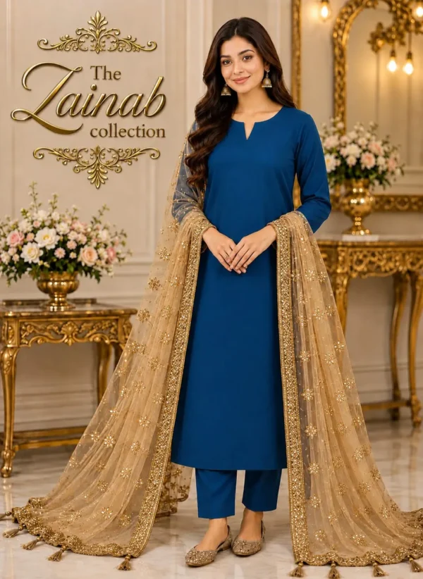 party dress 3Pcs Unstitched Plain Suit katan shirt & trouser 3085 2 mz3085200044tezbcn 764358001 product 1.webp